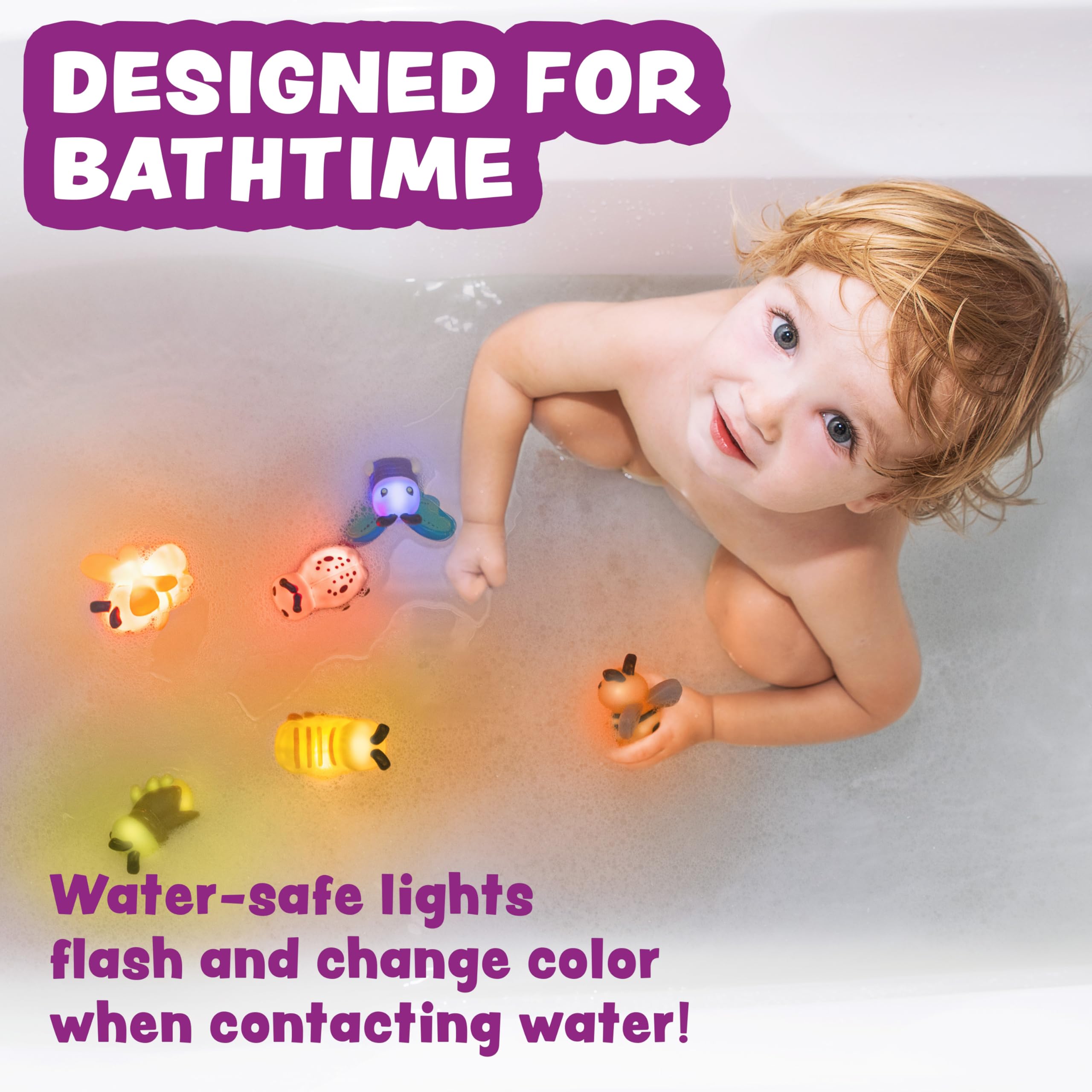 Tub Works Bugs primer plano del LED encapsulado que cambia colores al mojarse