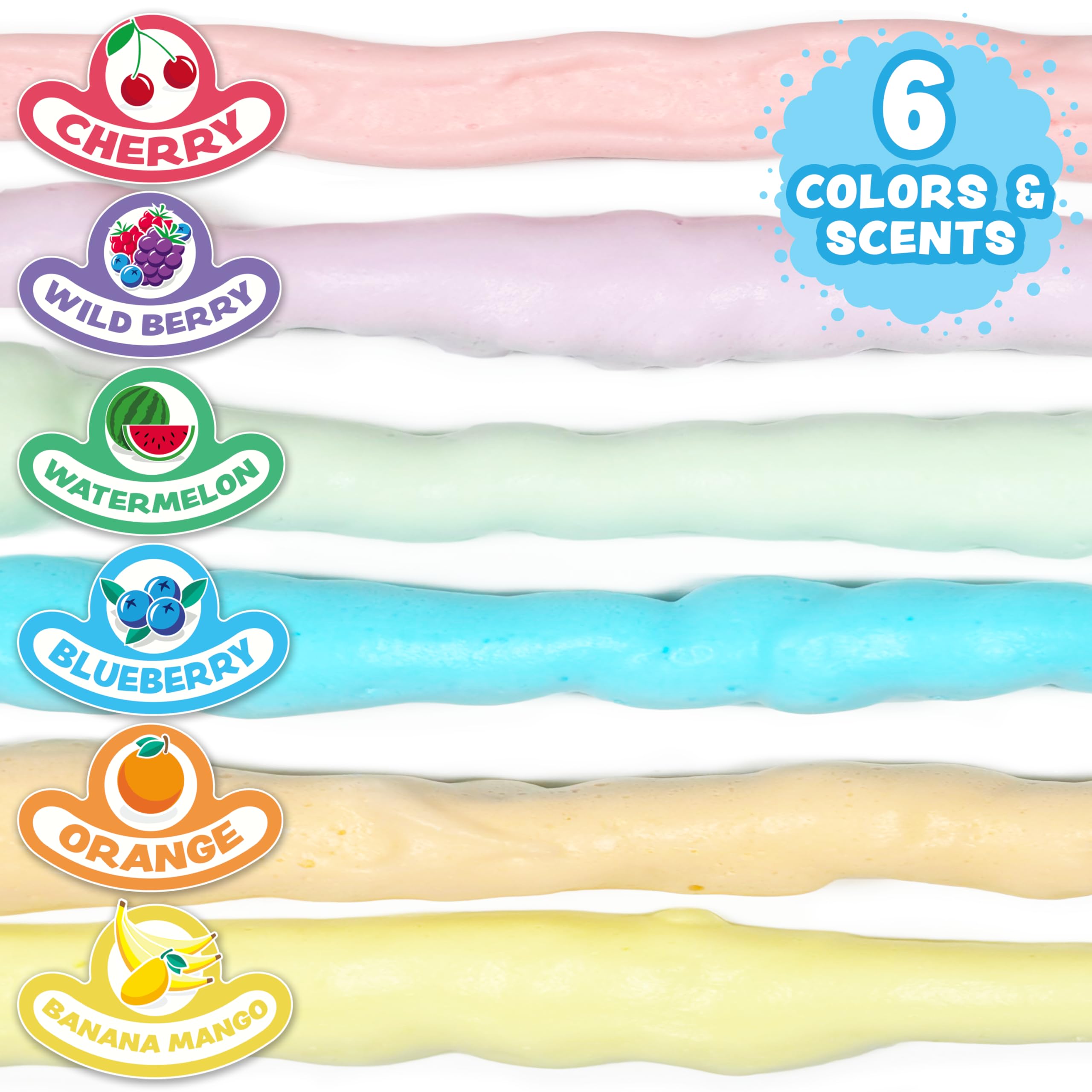 Tub Works disposición de las seis latas con colores frutales para elegir