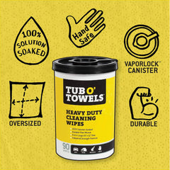 Tub O' Towels TW90 limpiando salpicadero de coche, elimina grasa y suciedad eficaz