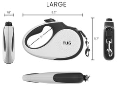 TUG cinta retractil de 16 pies con cierre rápido y giro 360 grados