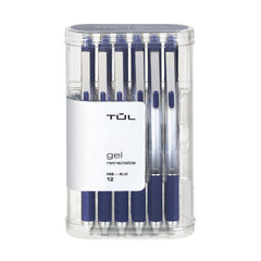 TUL punta 0,5 mm en primer plano mostrando flujo de tinta azul y líneas precisas para escritura detallada