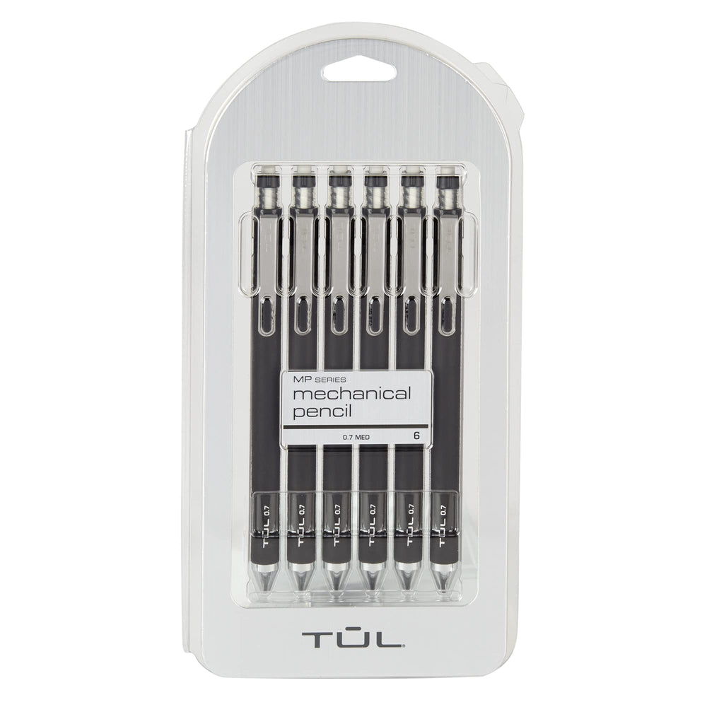 TUL lápices mecánicos frontal pack de seis con clip práctico