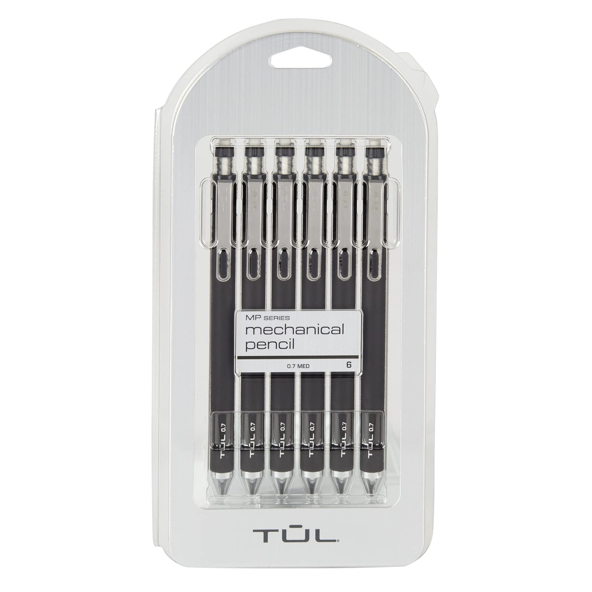 TUL lápices mecánicos frontal pack de seis con clip práctico