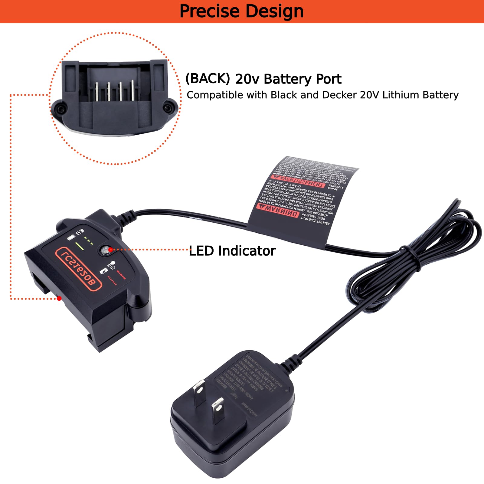 Tulepowceeng luces LED indicando estado de carga y seguridad
