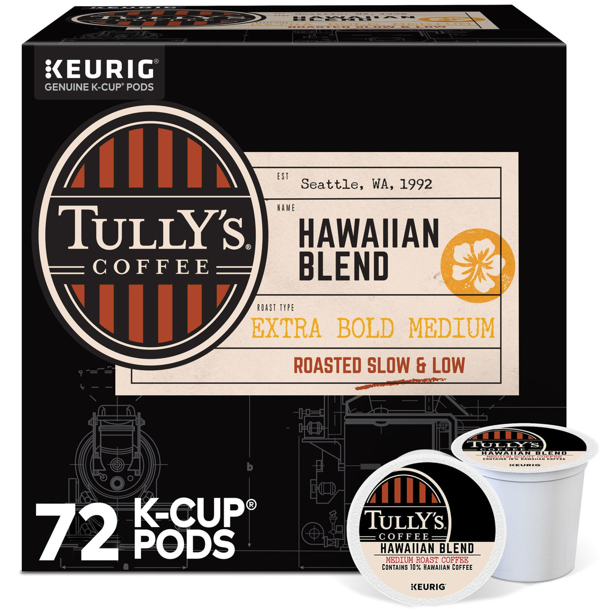 TULLY'S cápsula frontal mostrando diseño y conveniencia