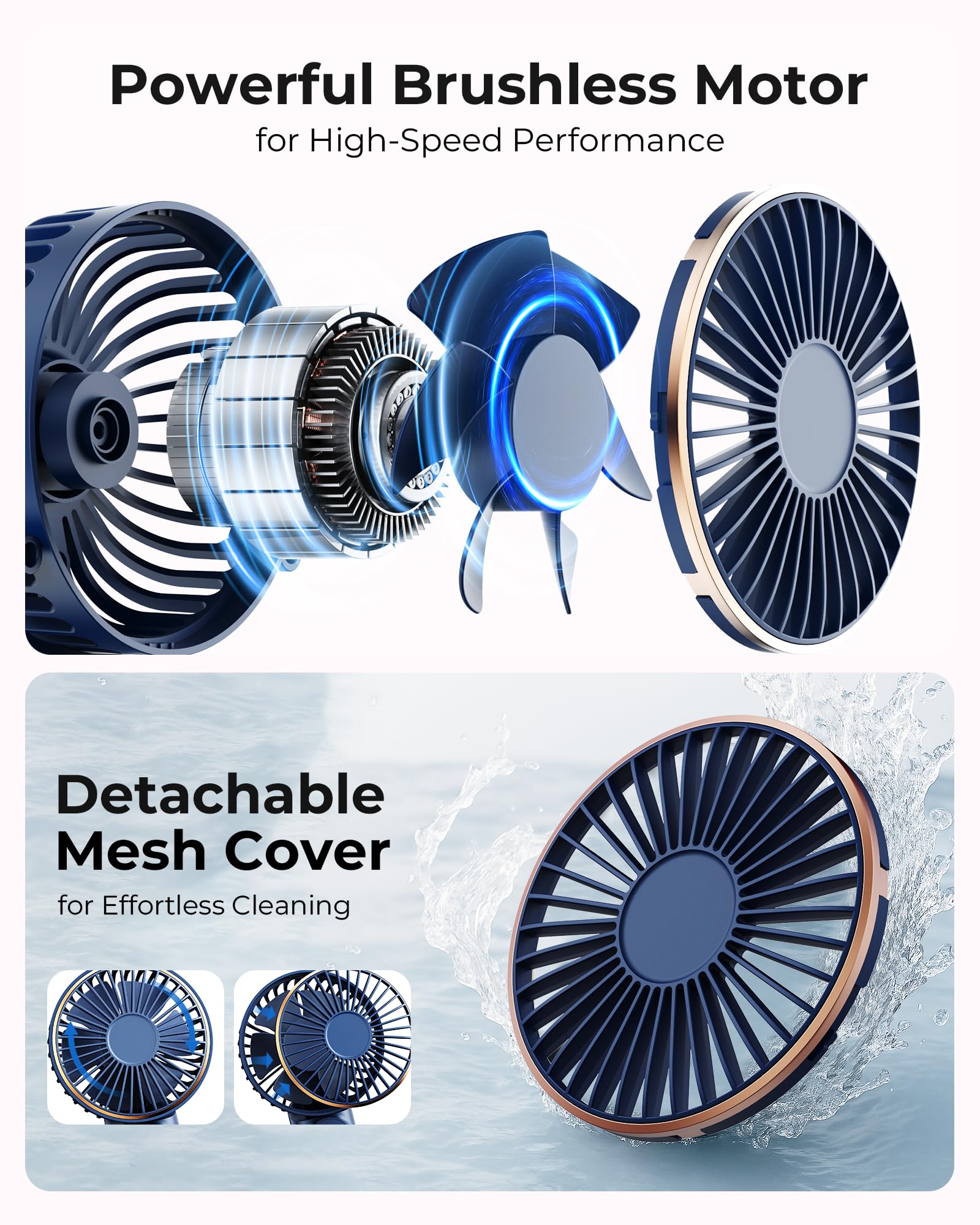 TUNISE ventilador en mano demostrando comodidad y portabilidad
