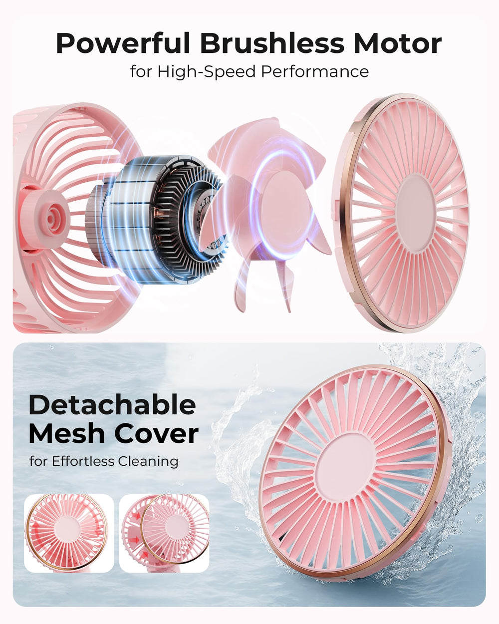 TUNISE ventilador plegado ahorrando espacio para guardar y viajar