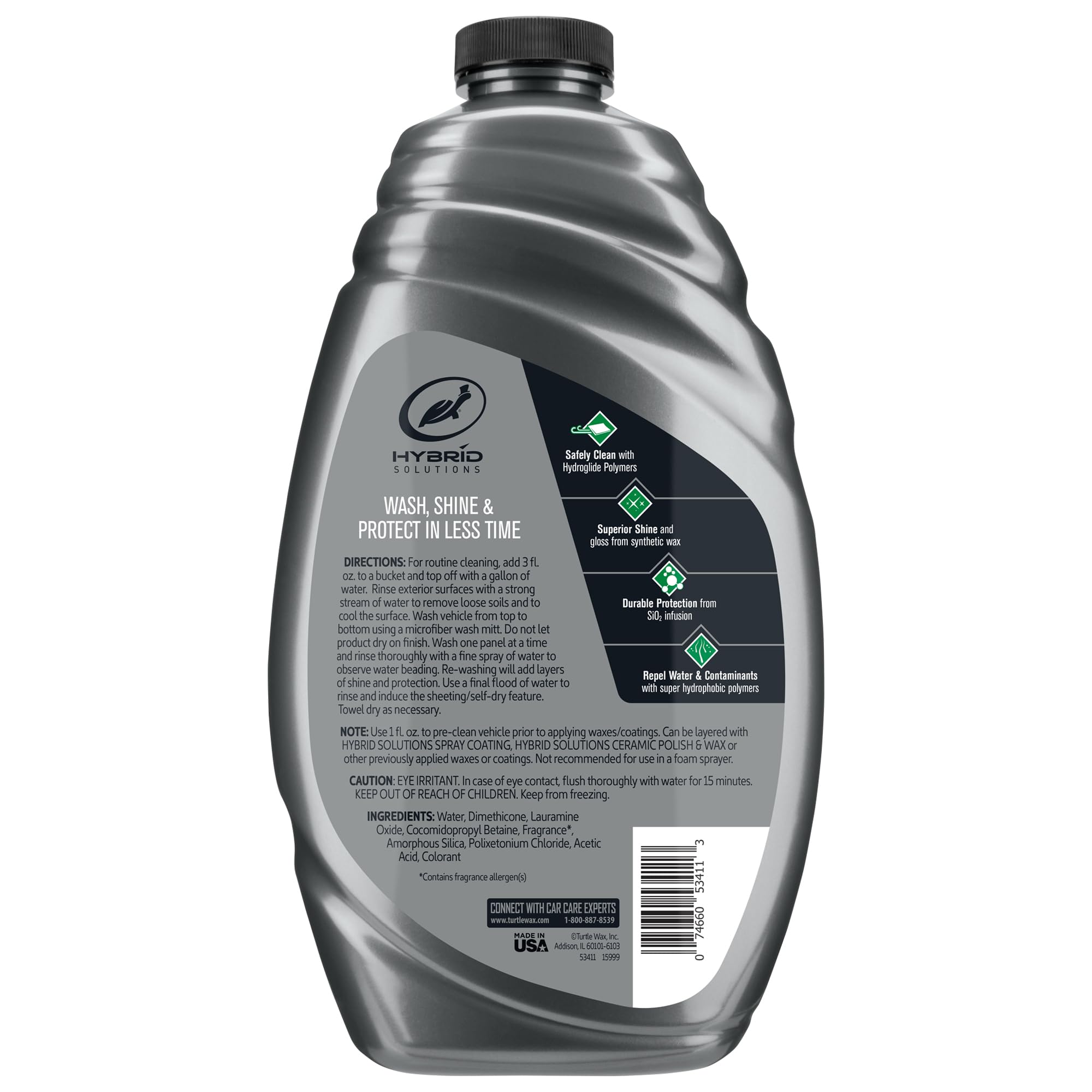 Turtle Wax coche acabado brillante tras uso ofreciendo protección hidrofóbica
