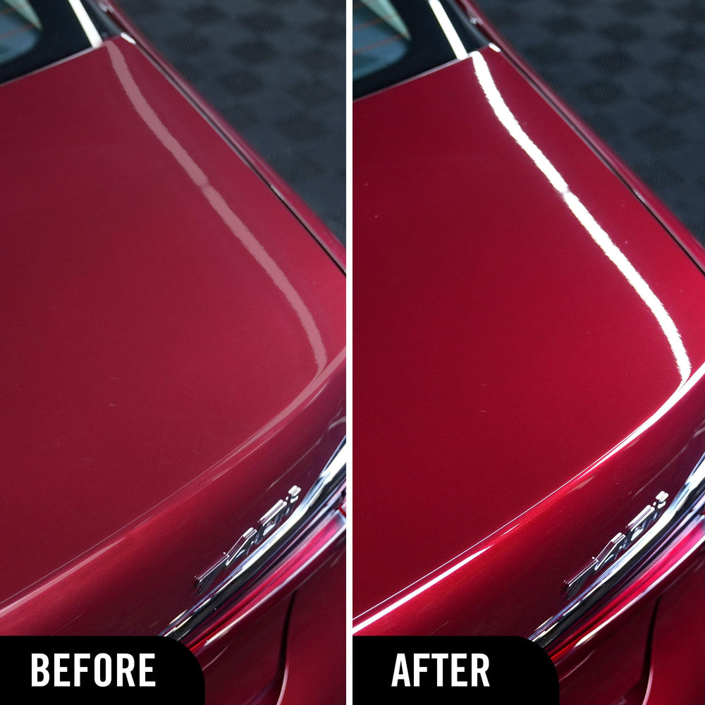 Turtle Wax primer plano de la textura del spray sobre pintura, muestra protección y acabado