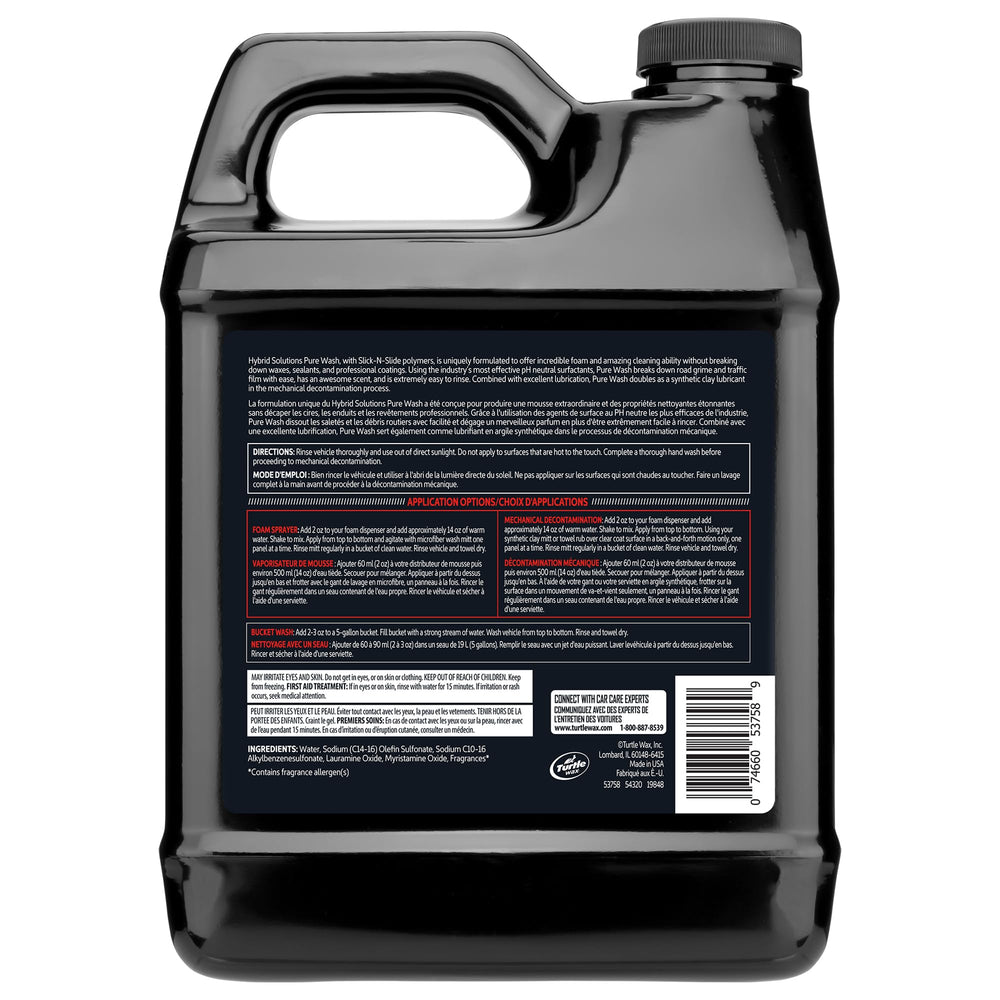 Turtle Wax botella 64 oz junto a objeto de referencia para entender volumen y rendimiento
