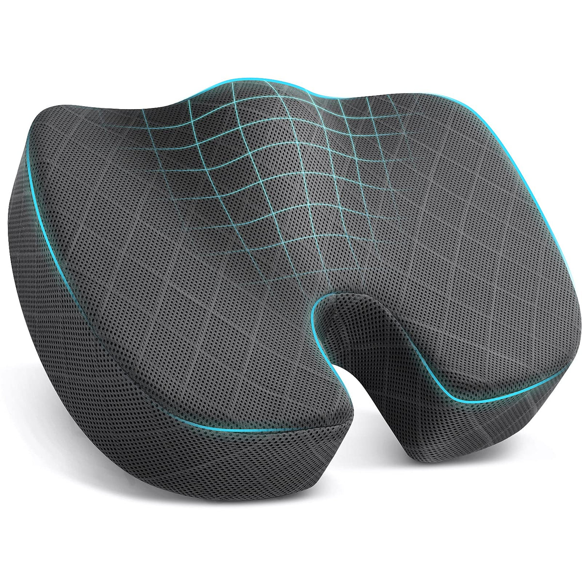 TushGuard vista frontal del cojín mostrando perfil ergonómico y confort