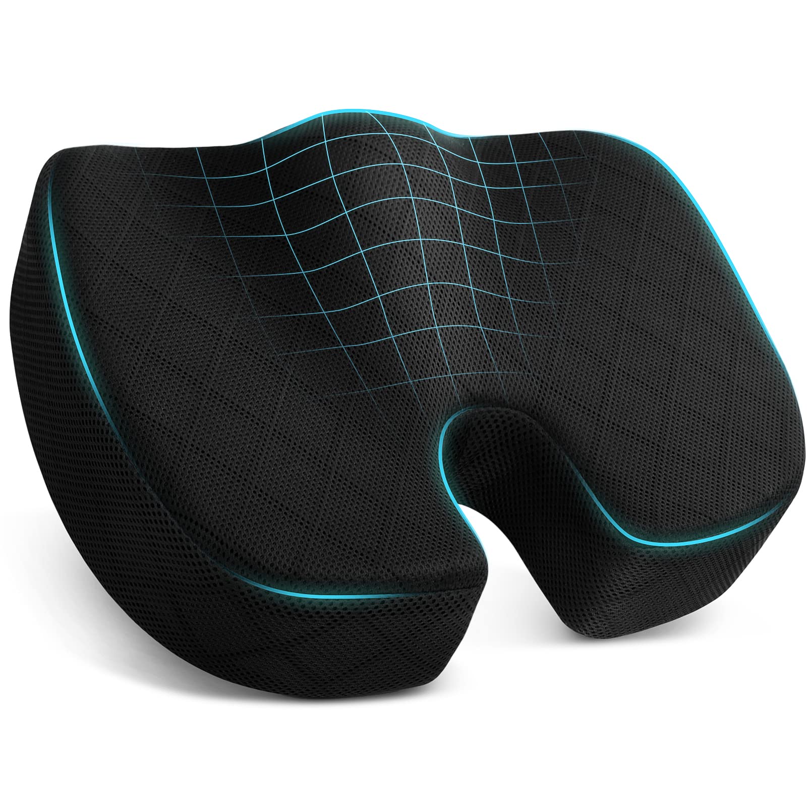 TushGuard vista frontal del cojín mostrando su contorno y confort