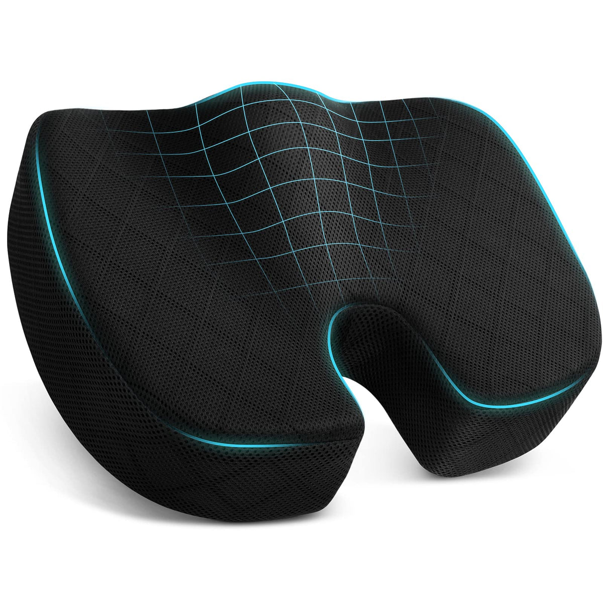 TushGuard vista frontal del cojín mostrando su contorno y confort