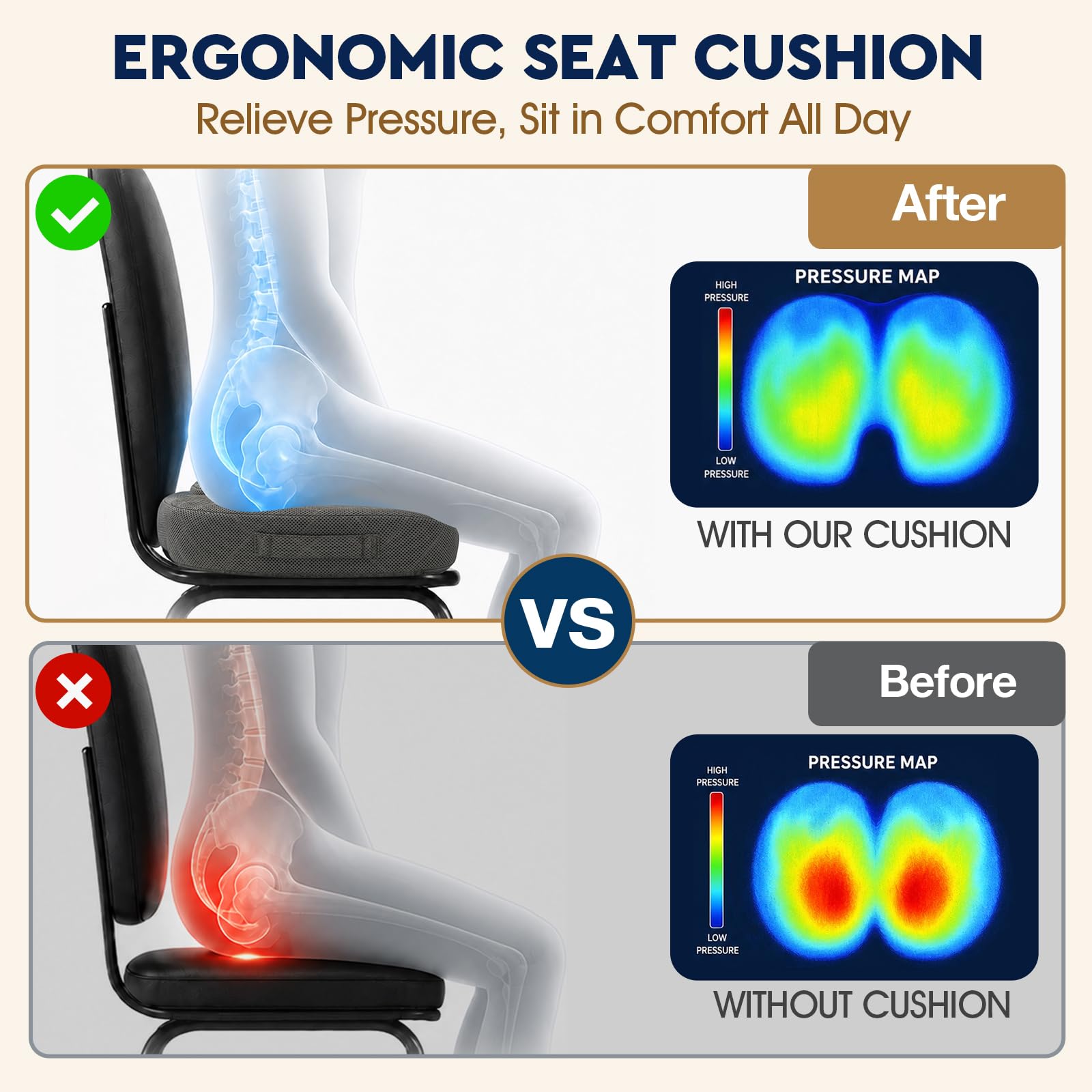 TushGuard primer plano de la espuma memory foam con soporte adaptativo