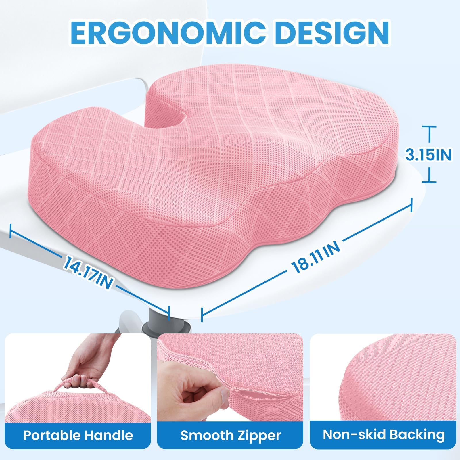 TushGuard primer plano de espuma memory mostrando textura cómoda
