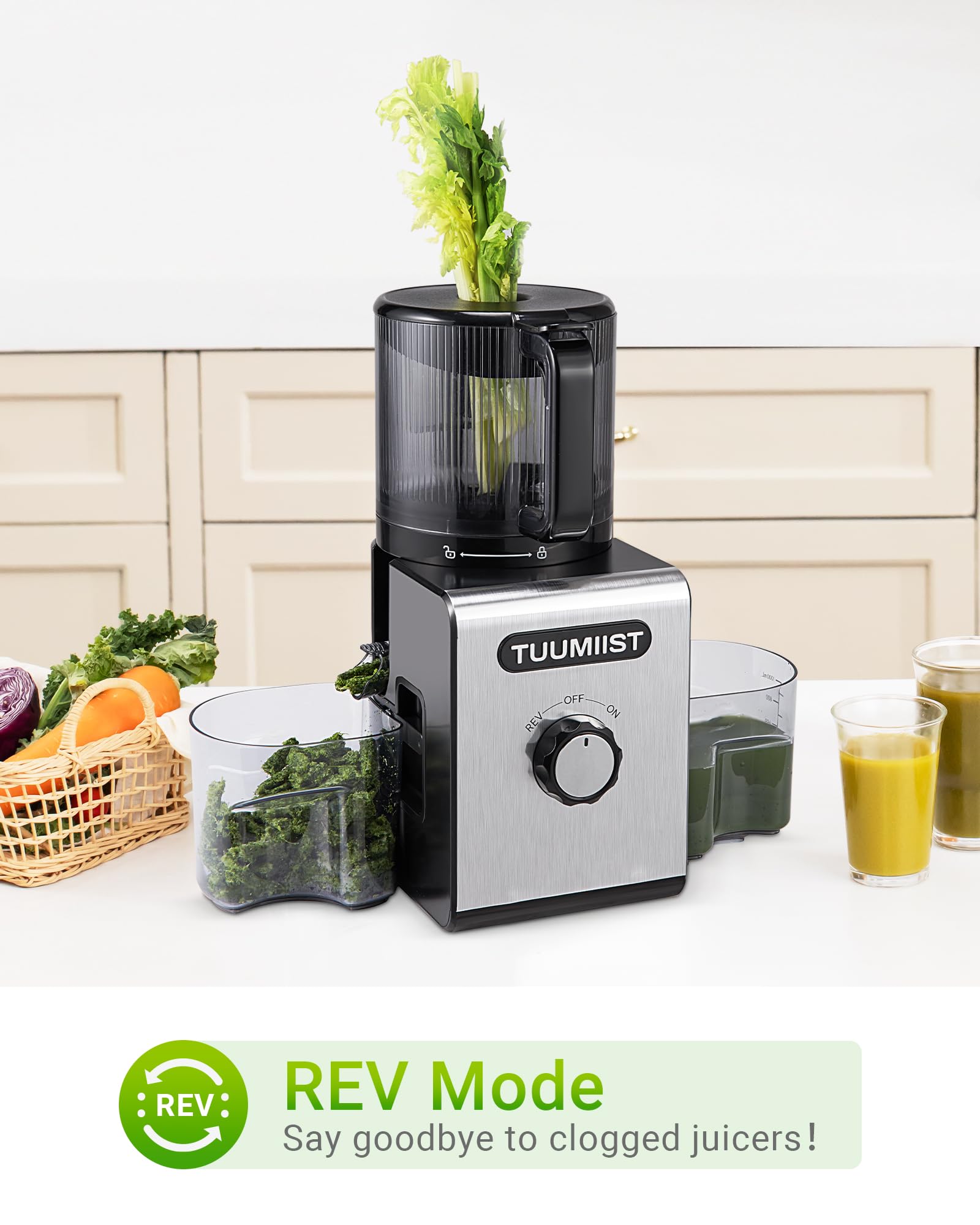 TUUMIIST en cocina familiar lista para preparar jugos de desayuno para varios