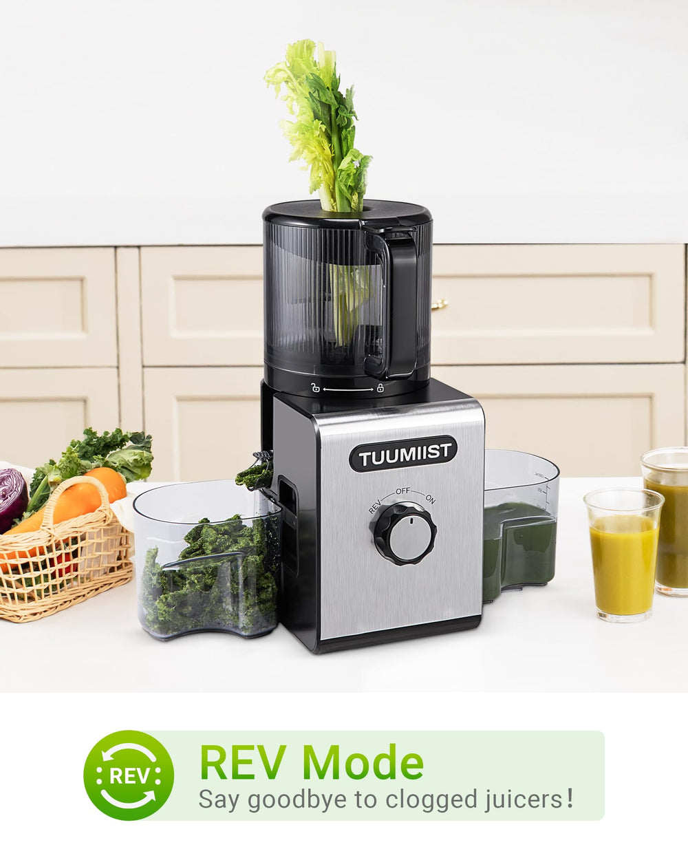 TUUMIIST en cocina familiar lista para preparar jugos de desayuno para varios
