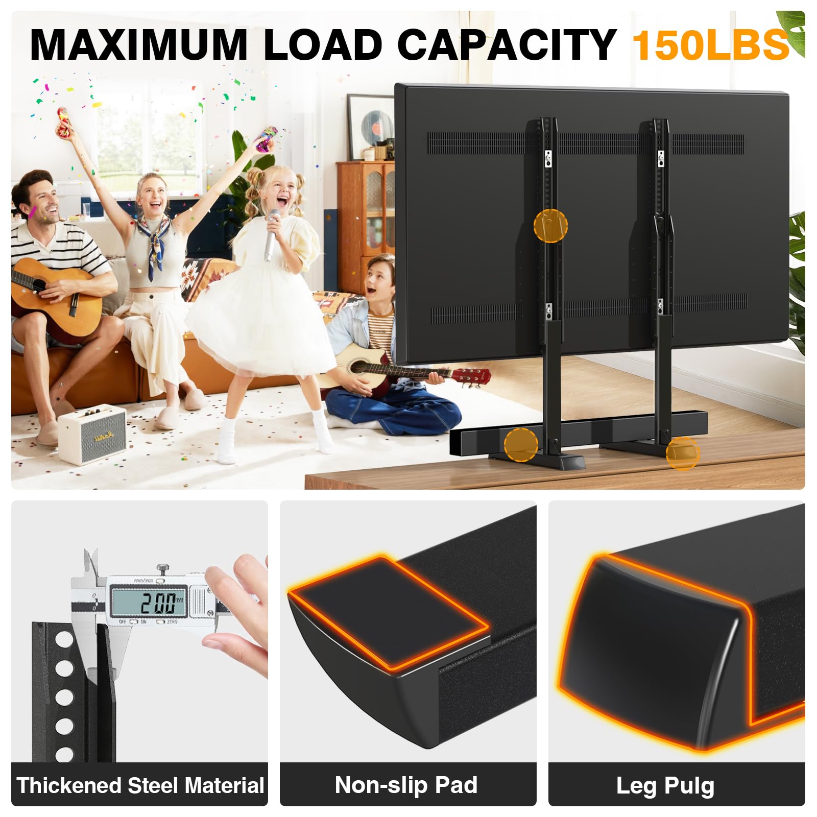 TVON mecanismo de ajuste de altura mostrando versatilidad