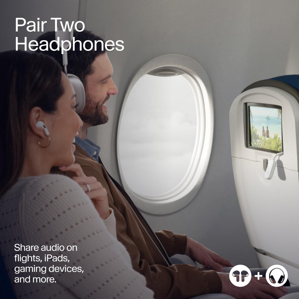 Twelve South AirFly Pro 2 conectado a dos auriculares Bluetooth para compartir audio