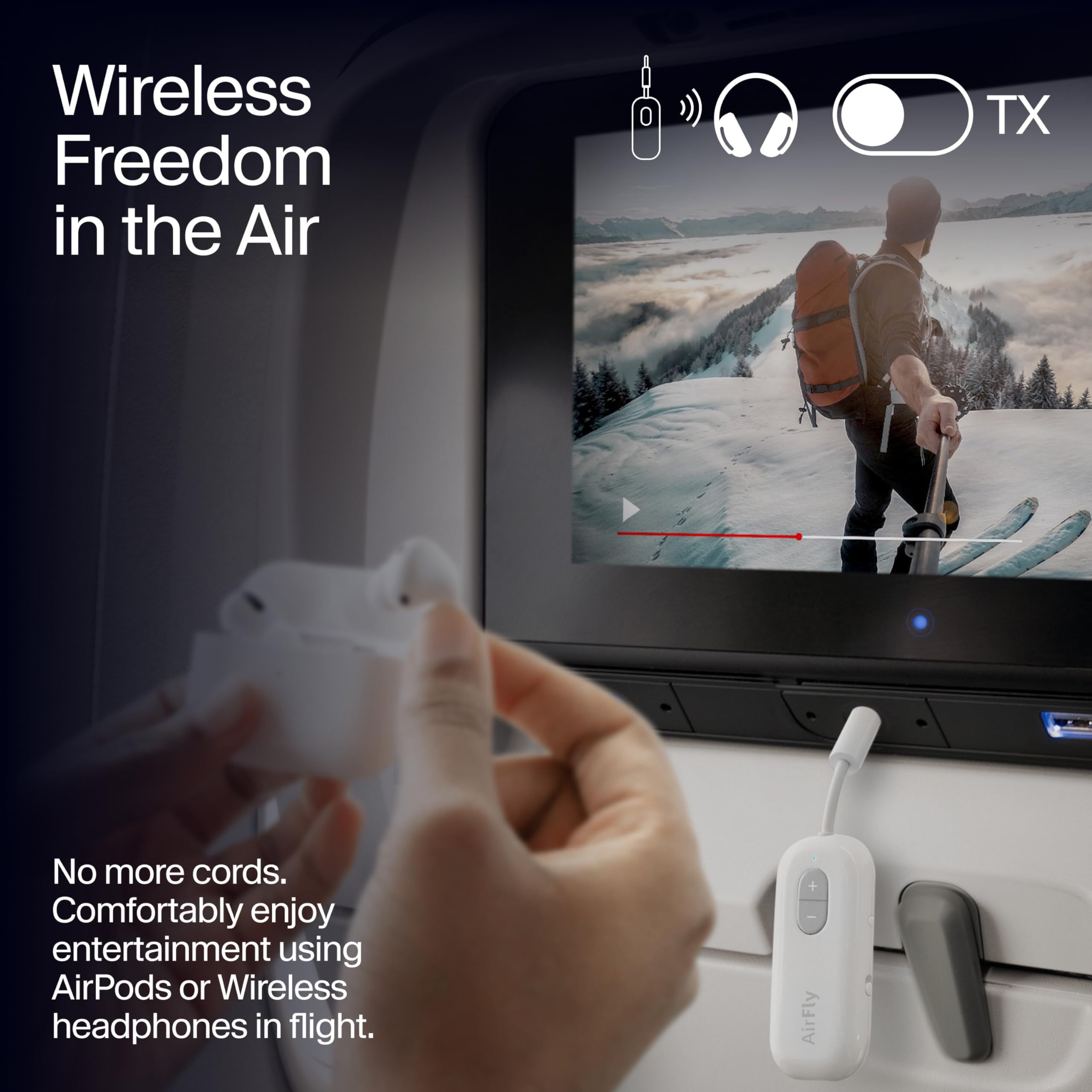 Twelve South AirFly SE con cable USB-C incluido para carga continua y conveniencia
