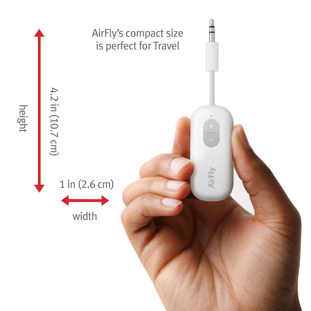 Twelve South AirFly SE conectado a entretenimiento de avión para audio sin cables