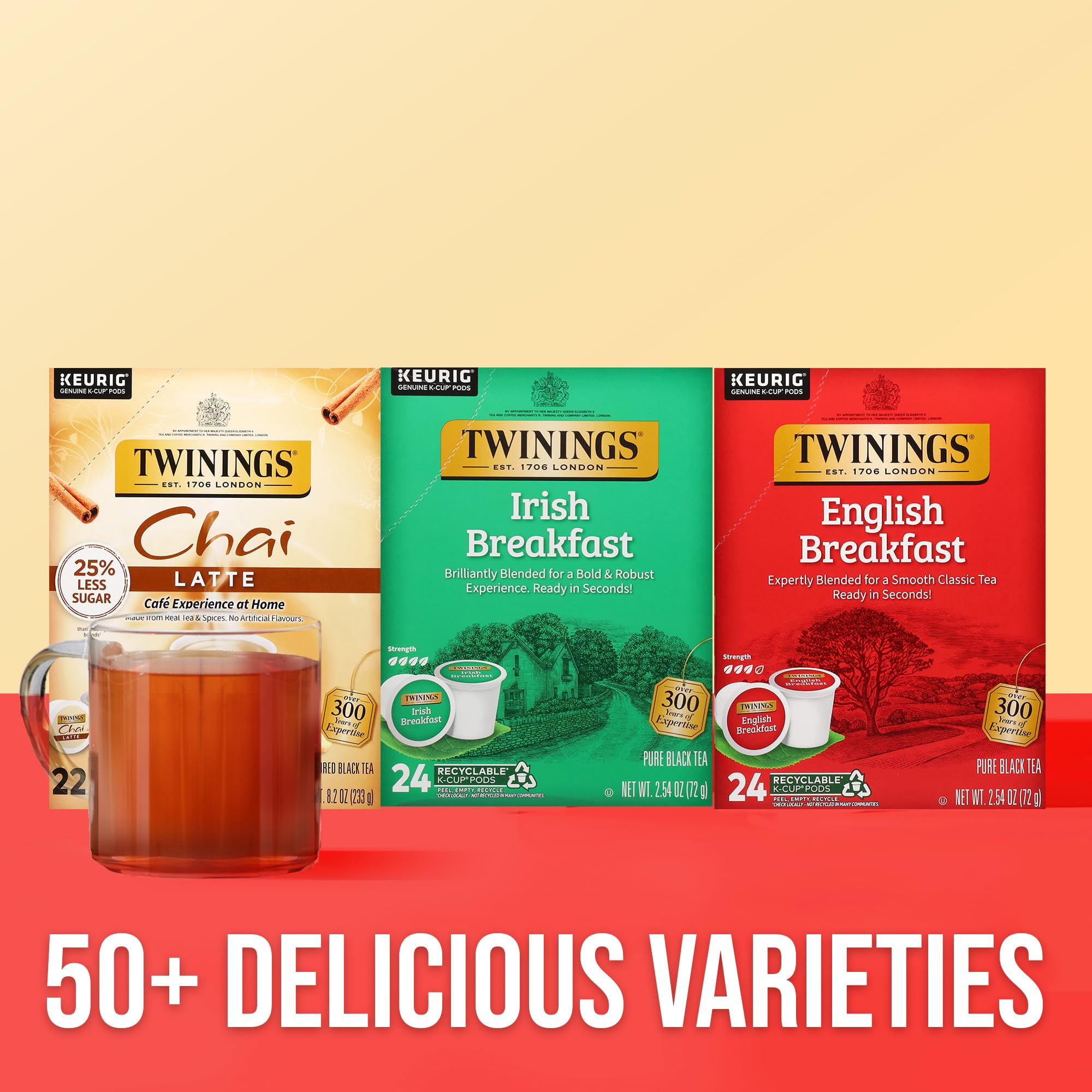 Twinings cápsulas en mano para comparar tamaño y facilidad de uso