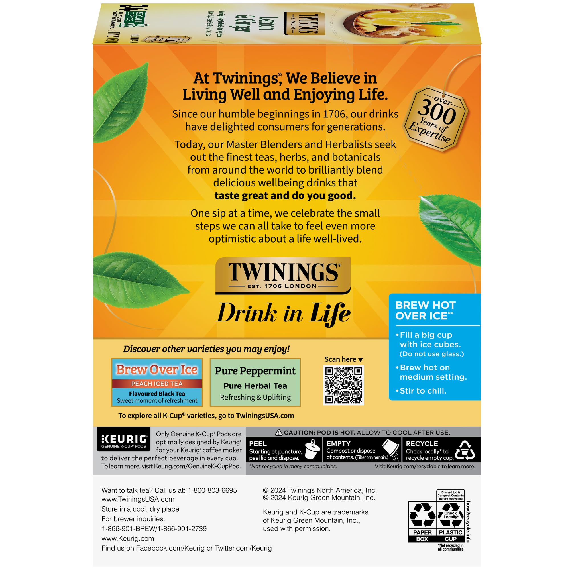 Twinings cápsula en mano comparando tamaño y facilidad de uso en máquina K-Cup