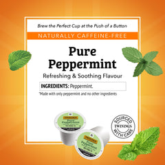 Capsula K-Cup Twinings Pure Peppermint en primer plano beneficiando preparación rápida