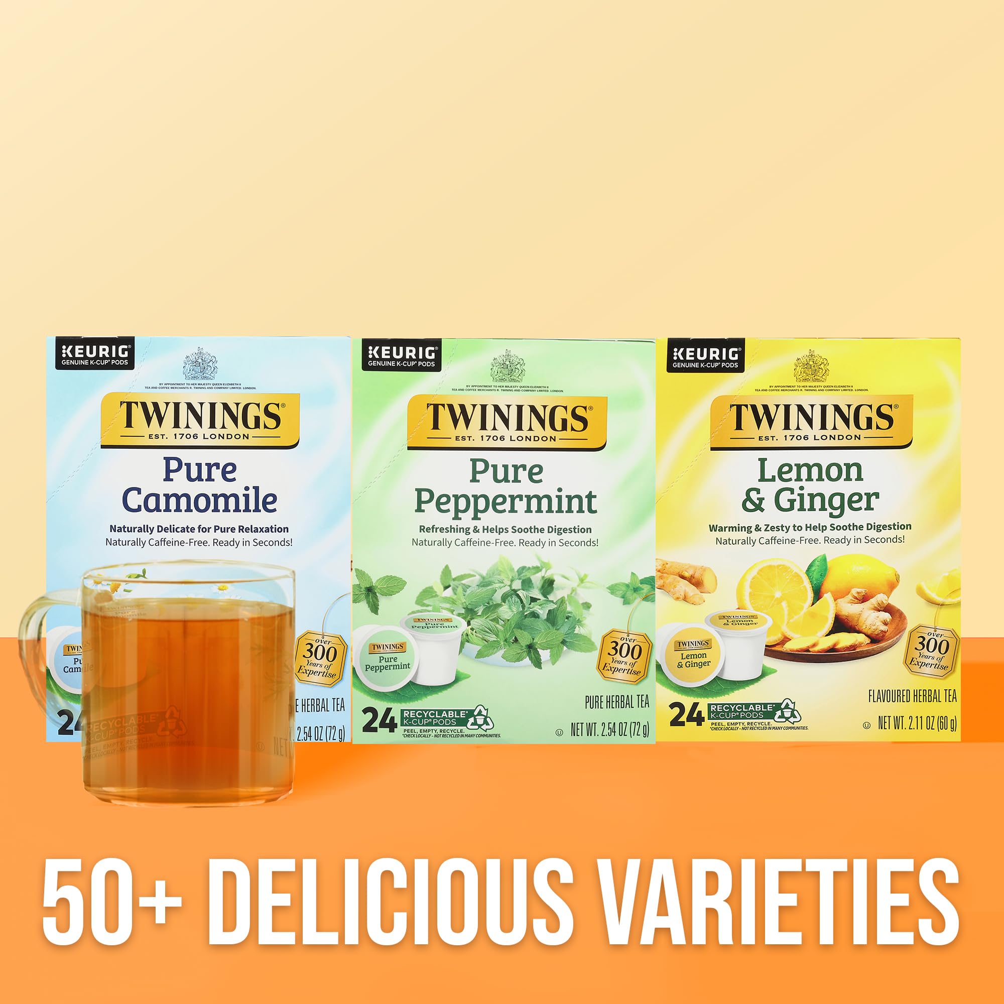 Té Twinings Pure Peppermint servido sobre hielo ofreciendo refresco instantáneo