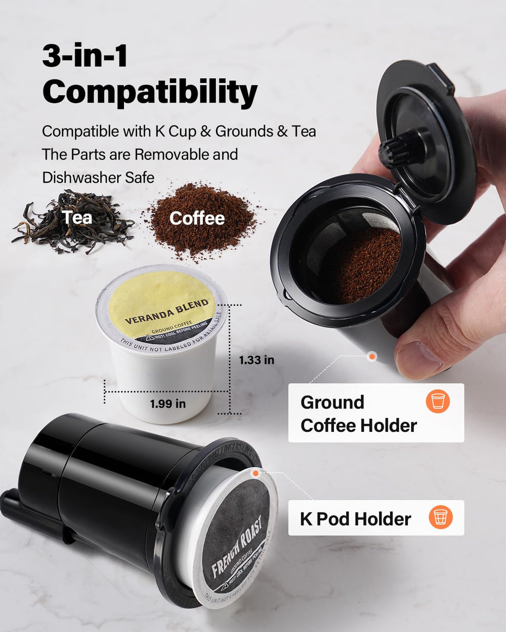 TWOMEOW comparación de tamaño con una taza para ver escala real