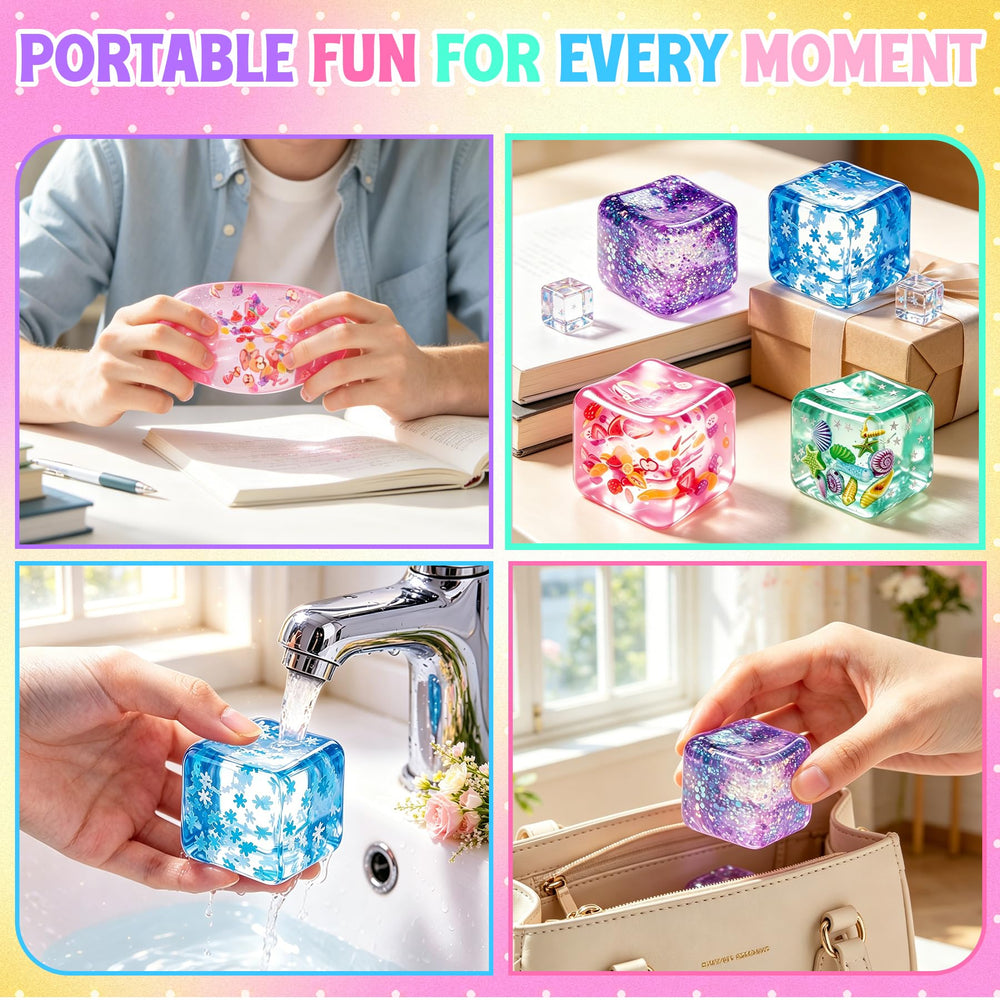 TXP cubo morado con purpurina que relaja con brillo lento