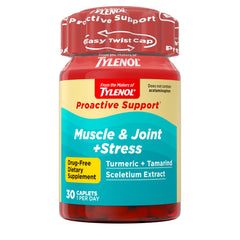 Tylenol envase frontal mostrando el producto y beneficios para articulaciones