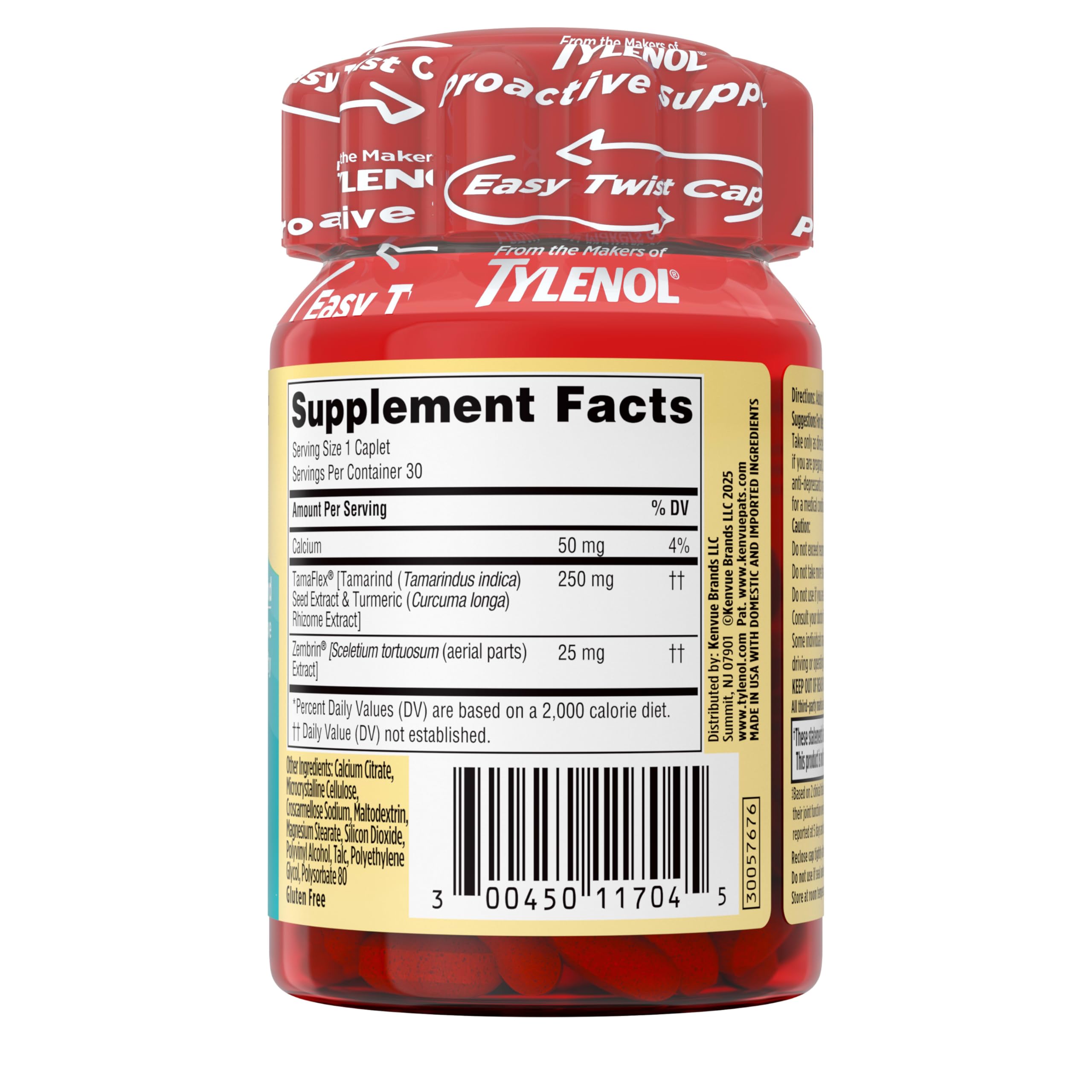 Tylenol presentación sobre mesa como complemento diario conveniente