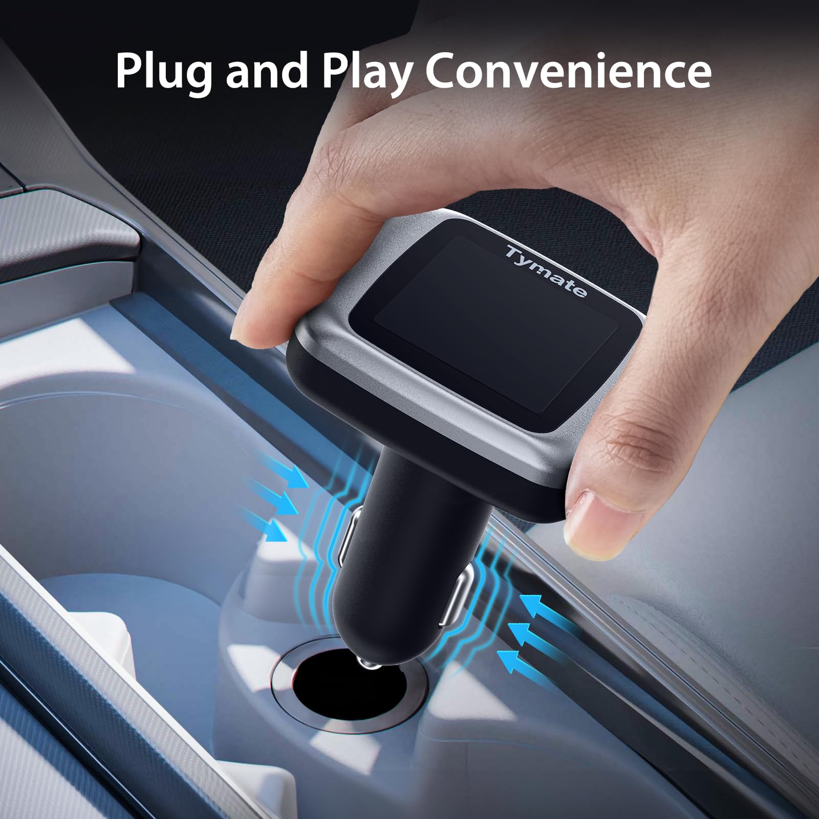 Monitor Tymate TM7 con puertos USB cargando smartphone y tablet