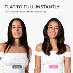 TYMO cepillo en uso secando cabello húmedo para un peinado más rápido