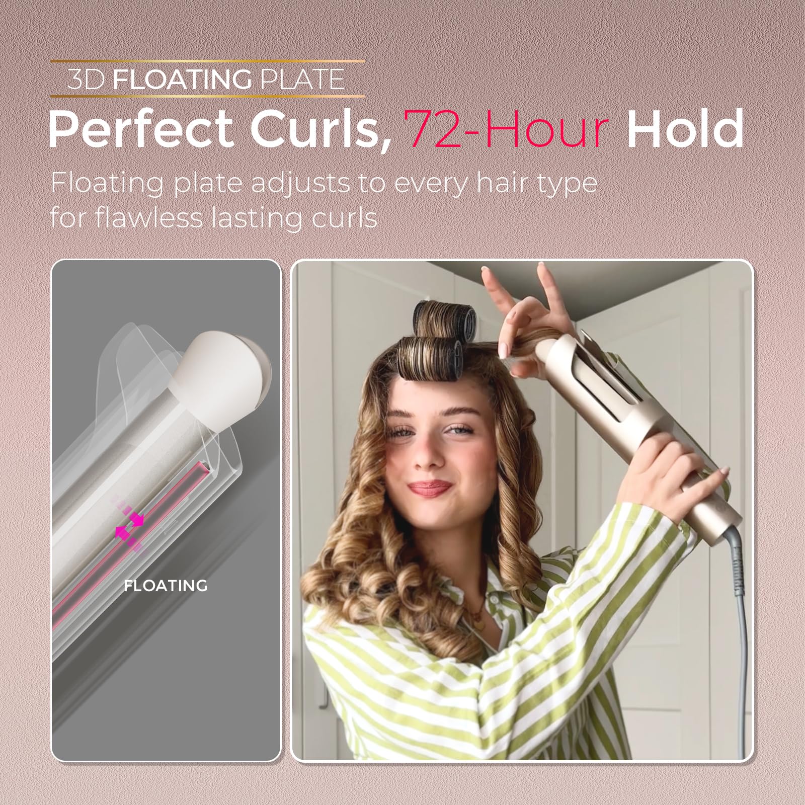 TYMO CurlPro Plus junto a regla para comparar tamaño y conveniencia