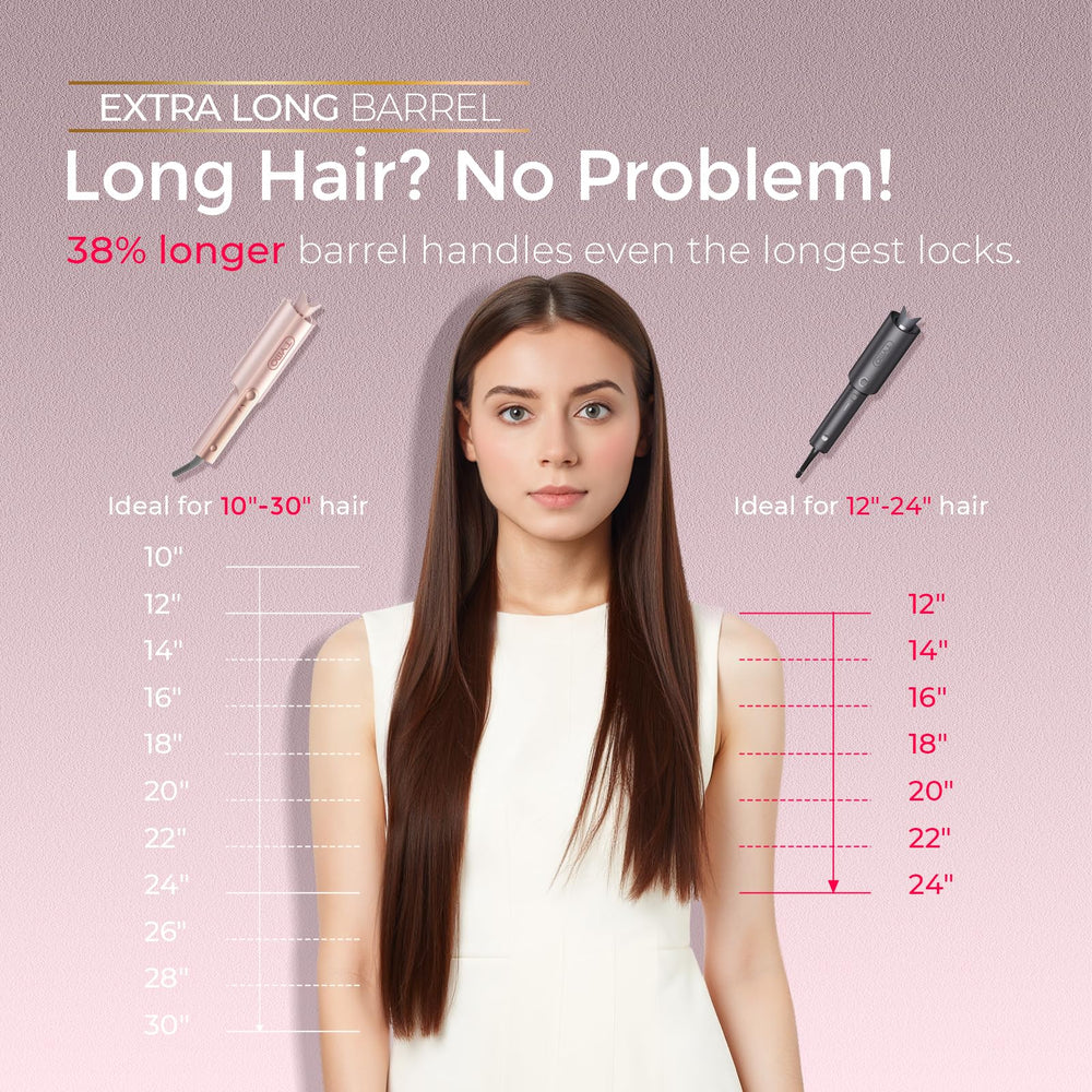 TYMO CurlPro Plus en uso rizando cabello largo con menos frizz