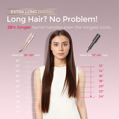 TYMO CurlPro Plus en uso rizando cabello largo con menos frizz