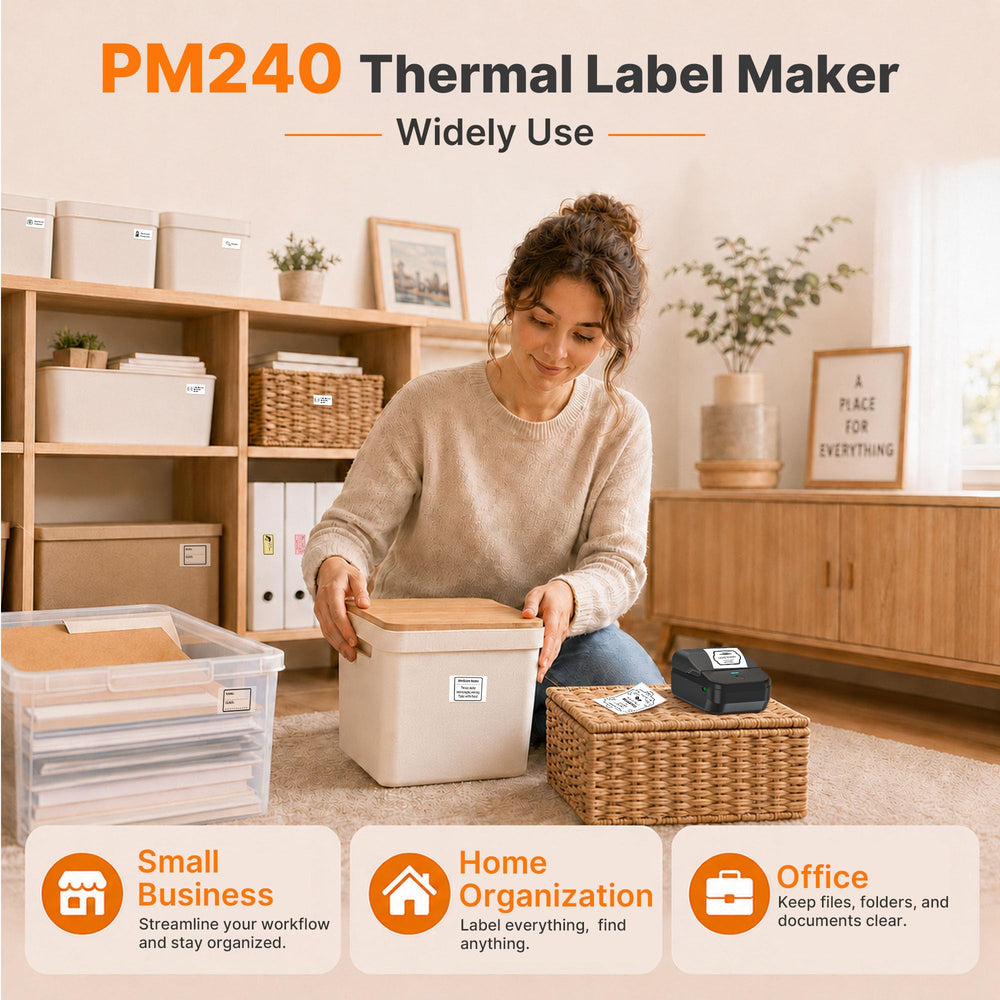 TYPONOS PM240 app Labelnize en pantalla móvil para diseño rápido