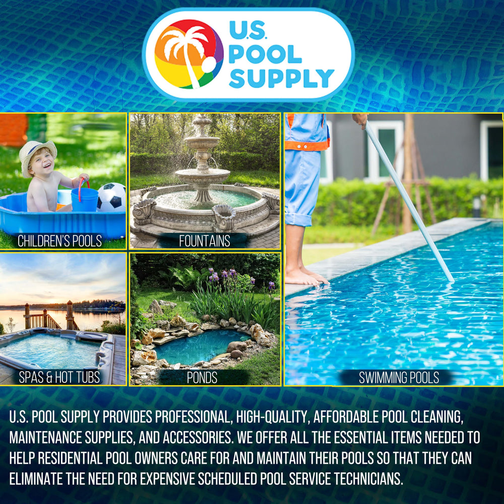 U.S. Pool Supply comparación de tamaño del skimmer con objeto cotidiano