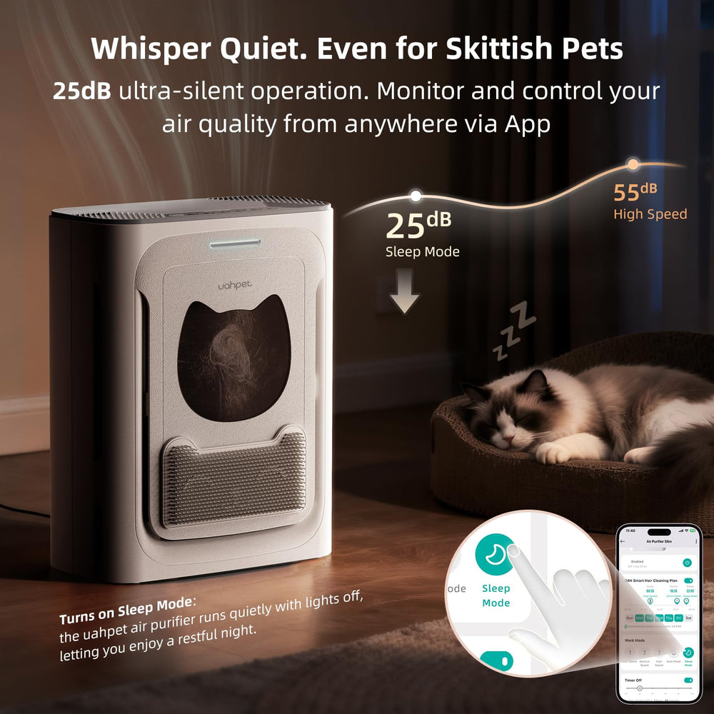 uahpet comparación de tamaño junto a mascota para visualizar portabilidad y colocación