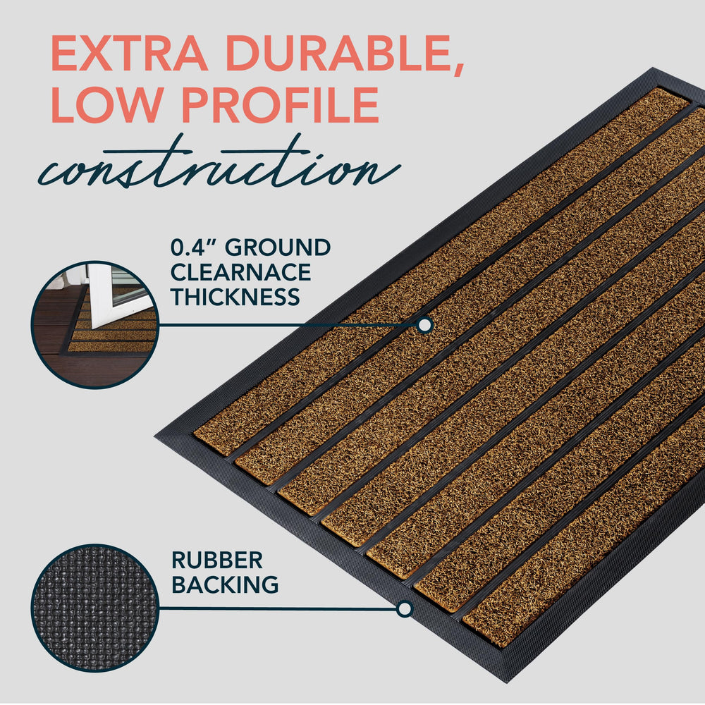 ubdyo felpudo junto a regla para mostrar dimensiones 30 x 17