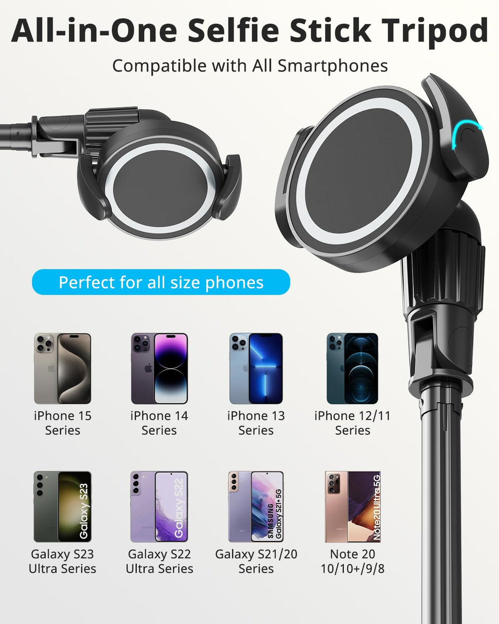 UBeesize trípode en uso para vlogging con mando Bluetooth eficiente