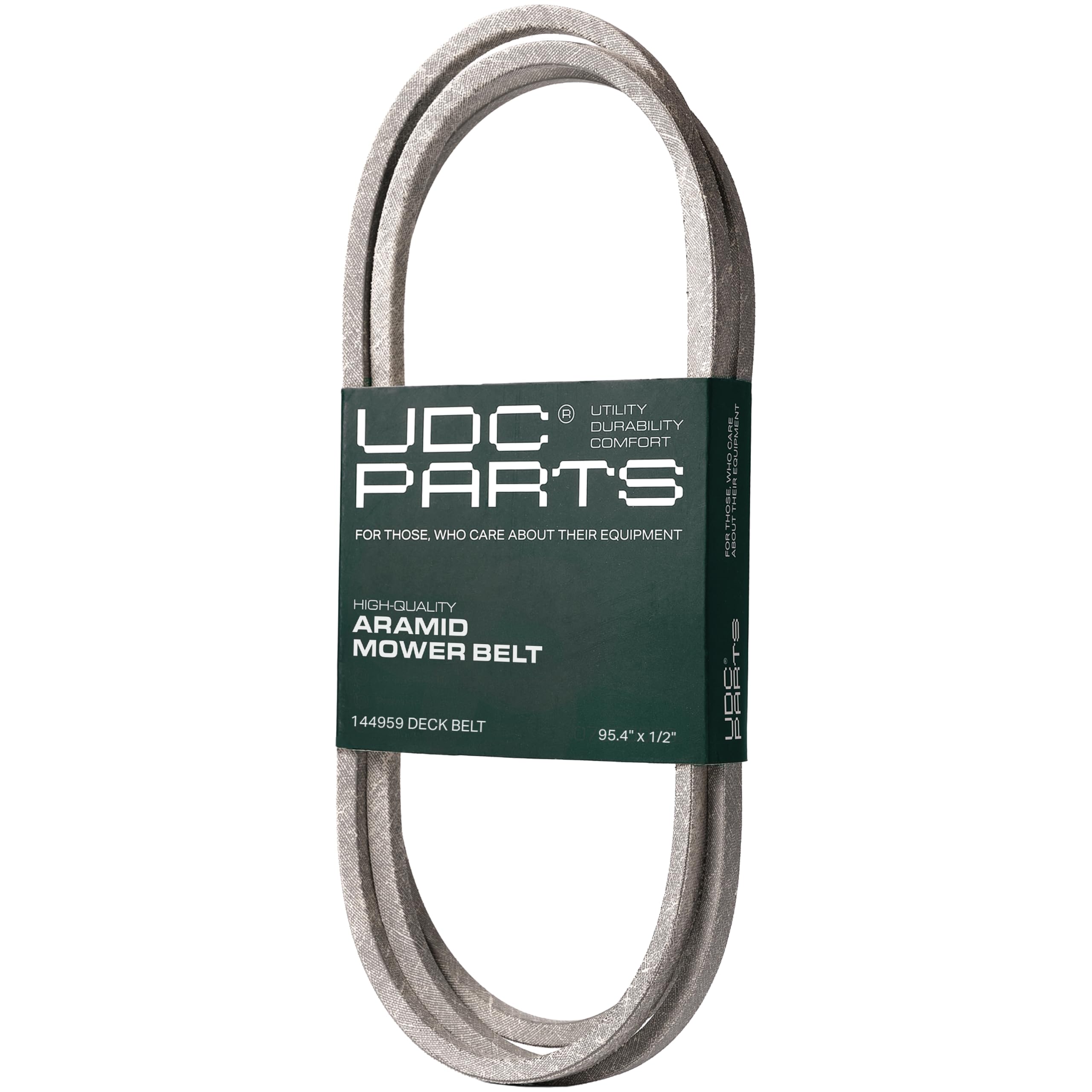 UDC Parts correa 144959 frontal del empaque mostrando ajuste precisa