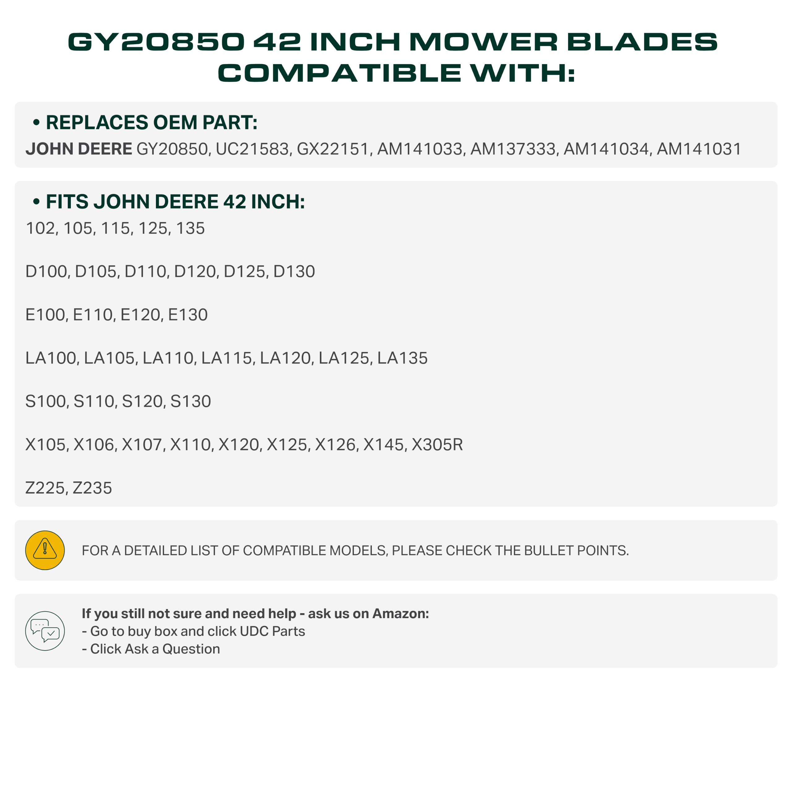 UDC Parts two blades side-by-side illustrating balanced pair to reduce vibration