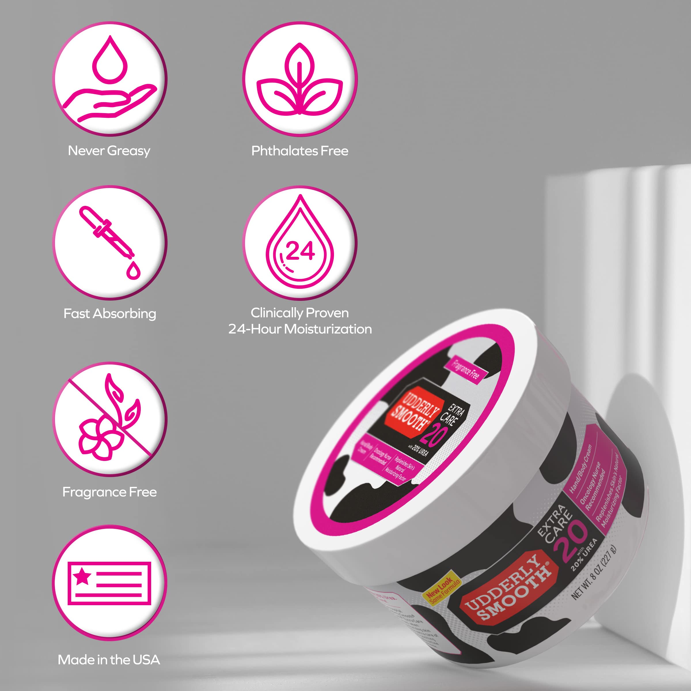 Udderly Smooth producto en baño estilo lifestyle para rutina diaria
