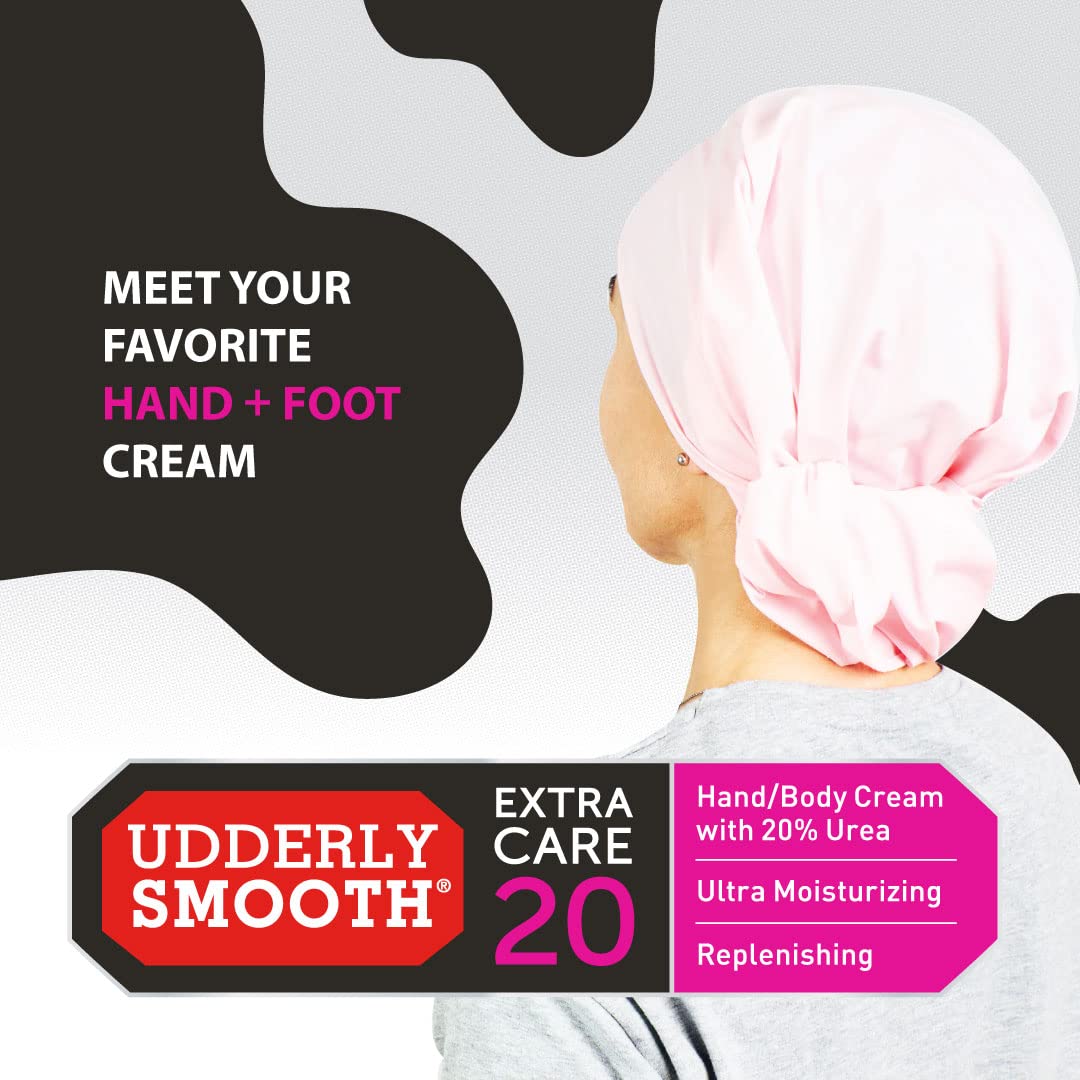 Udderly Smooth textura cremosa demostrando absorción rápida y no grasa