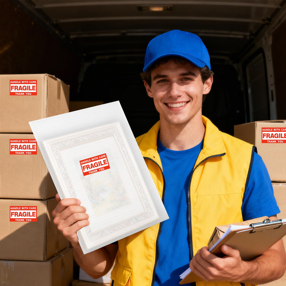 UEIVEDOS cajas protegidas en mudanza reduciendo riesgo de rotura
