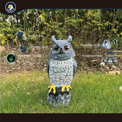 Ugold owl head rotated demonstrating motion detection and engagement