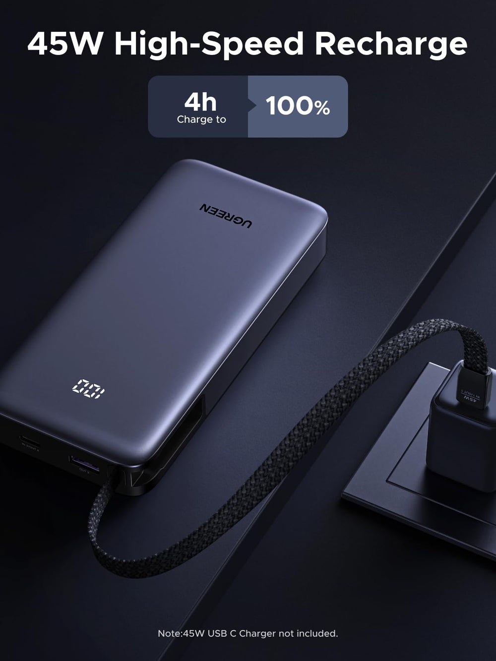 UGREEN Nexode dentro de una mochila listo para viaje y uso durante desplazamientos